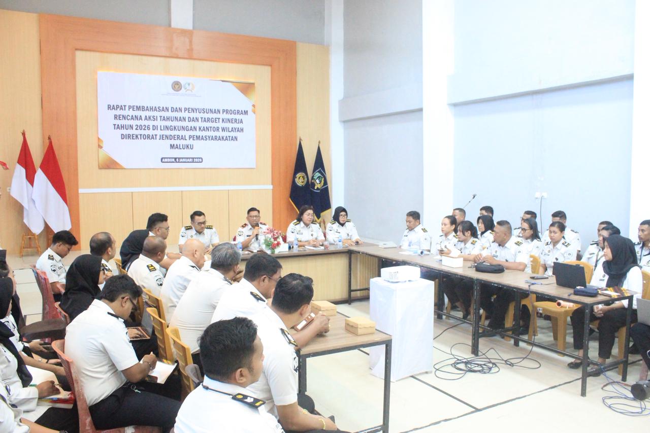 Kakanwil Ditjenpas Maluku Gelar Rapat Rencana Aksi dan Target Kinerja Tahun 2026