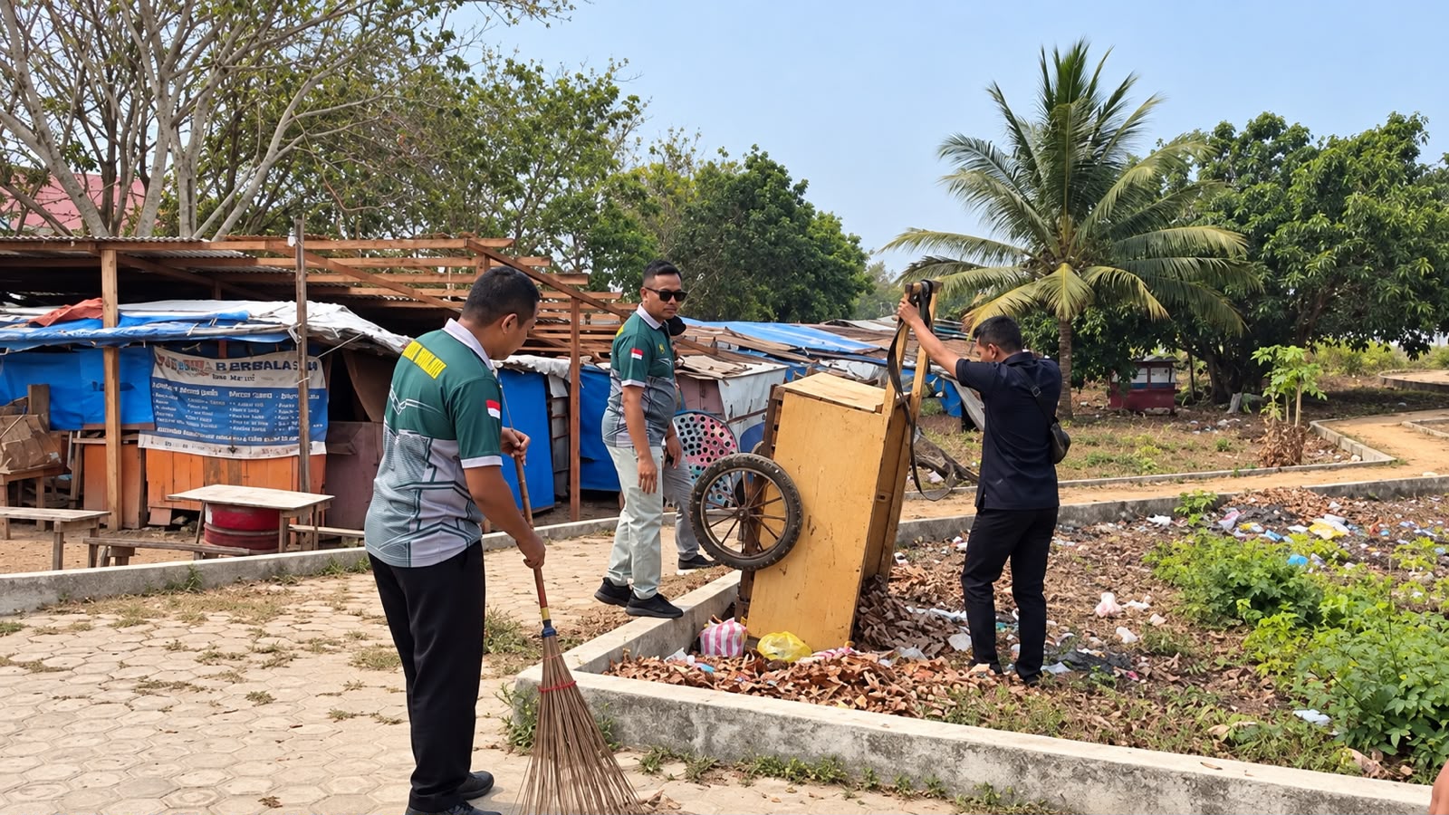 Semangat Kebersamaan, Lapas Saumlaki Gotong Royong Bersihkan Taman Kota